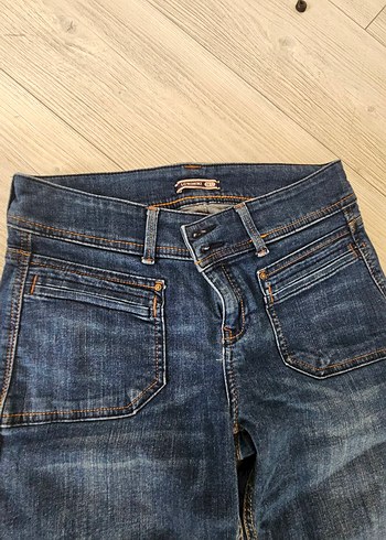 Kadın Lacivert Bol Kesim Midi Kot Pantolon - Görsel 2