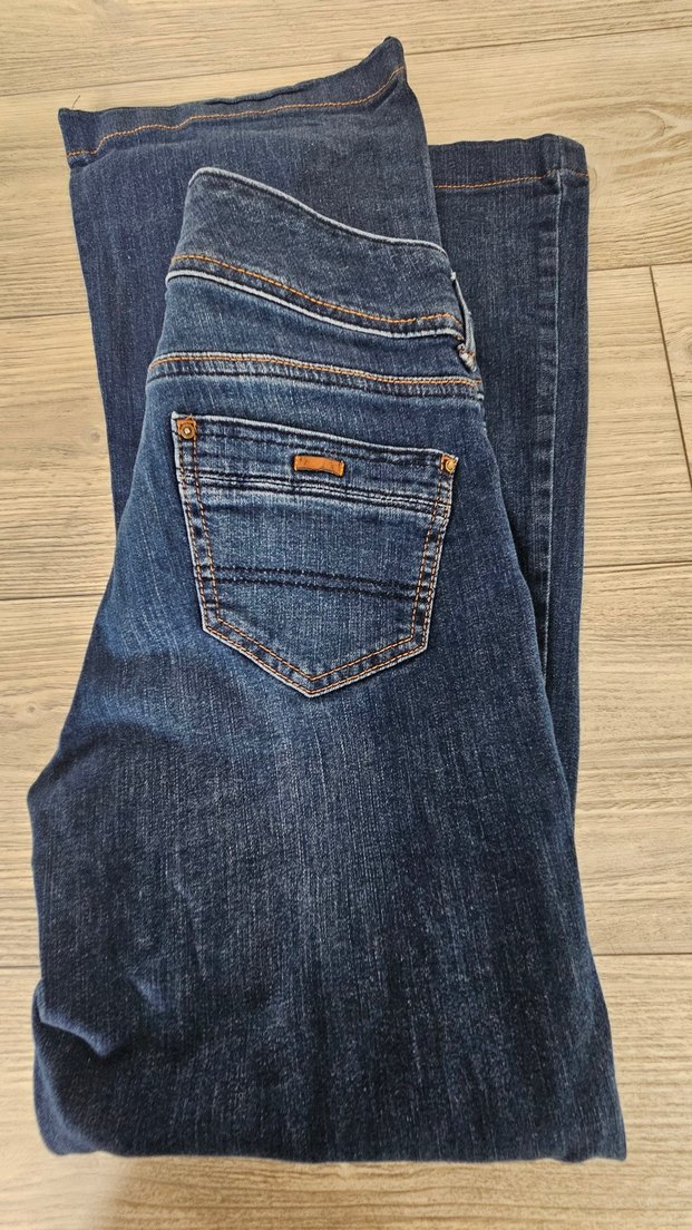 Kadın Lacivert Bol Kesim Midi Kot Pantolon - Görsel 3