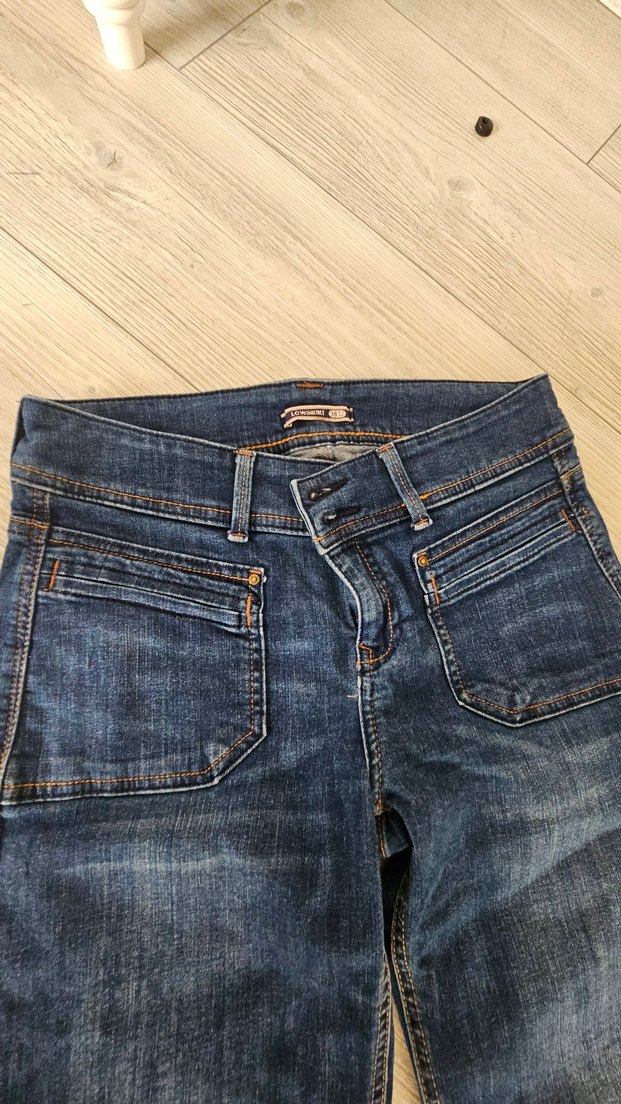 Kadın Lacivert Bol Kesim Midi Kot Pantolon - Görsel 2