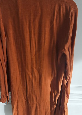 Düğmeli Kahverengi Bohem Midi Tunik - Görsel 2