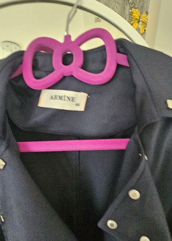 Düğmeli Lacivert Uzun Kadın Trençkot - Görsel 3