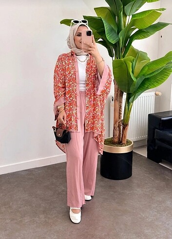 Çiçekli Kimono Takım