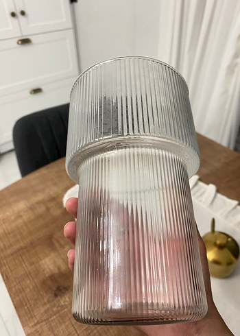 Dikey Çizgili Şeffaf Cam Bardak - Görsel 3