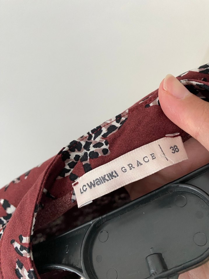 Bordo V Yaka Uzun Kollu Midi Tunik - Görsel 5