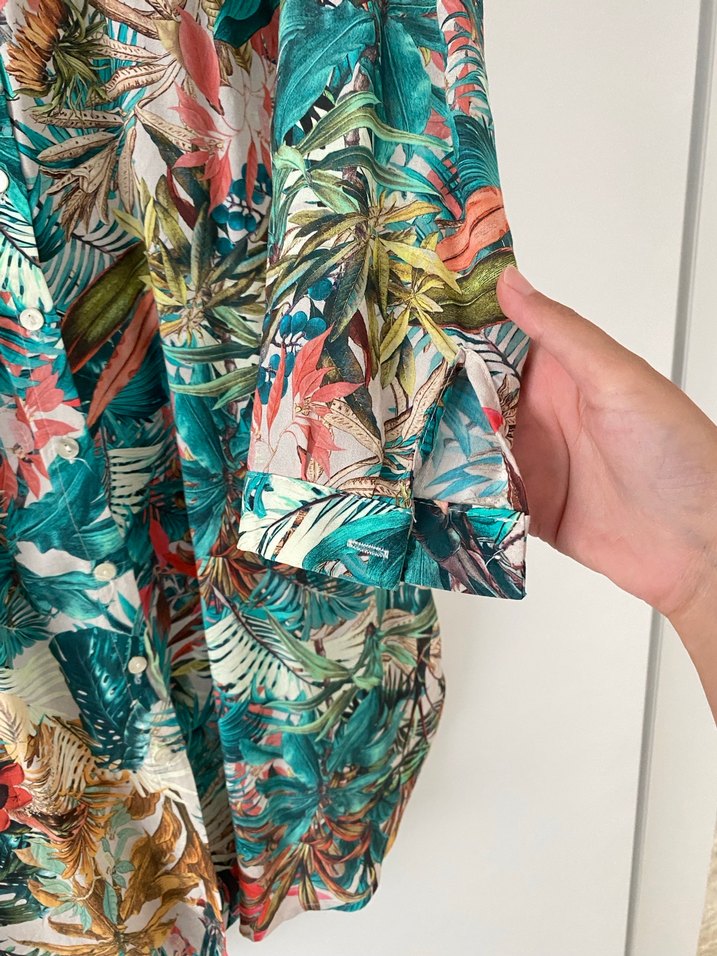 Renkli Desenli Uzun Kollu Bohem Gömlek - Görsel 2