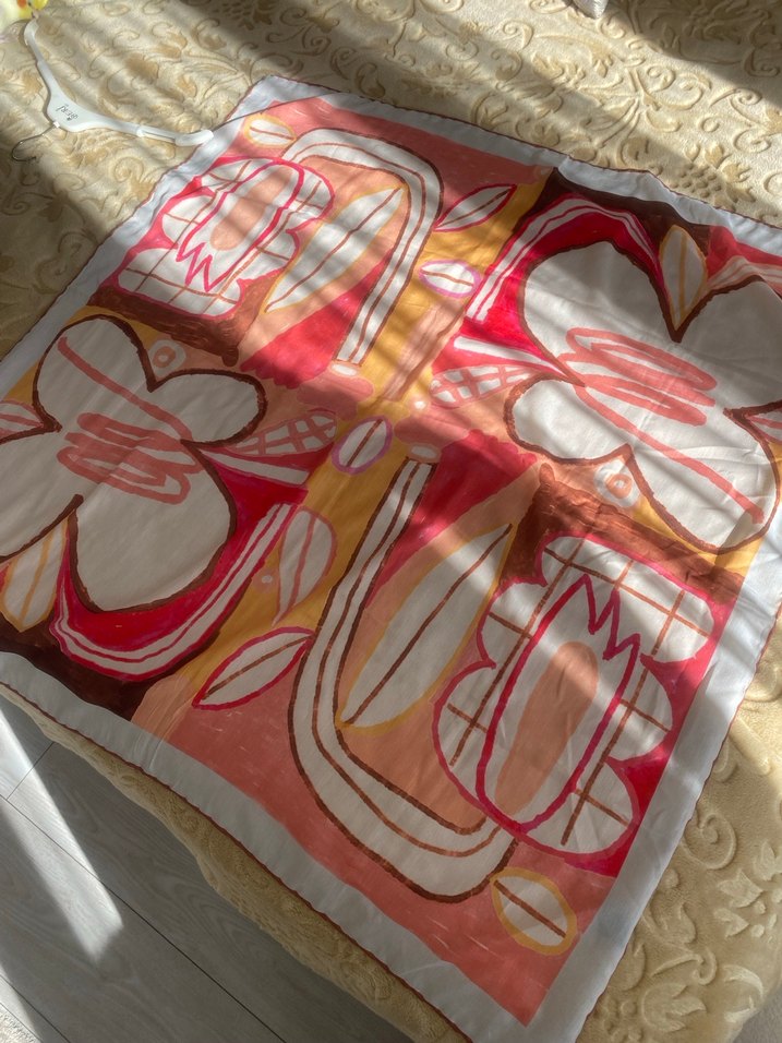 Renkli Bohem yazma Eşarp - Görsel 2