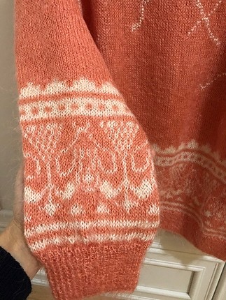 m Beden turuncu Renk Vintage el örmesi kazak