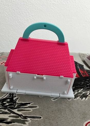 Pembe Taşınabilir Oyuncak Ev - Görsel 3