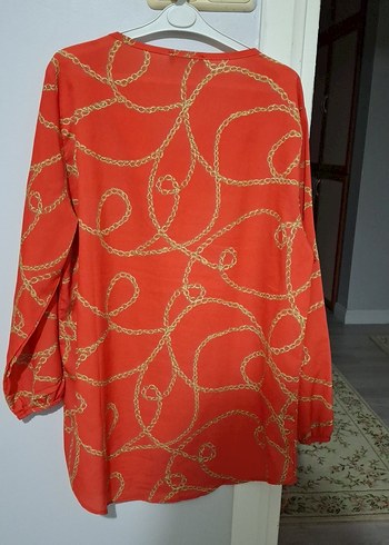 Zincir Desenli narçiçwğiı V Yaka Tunik - Görsel 4