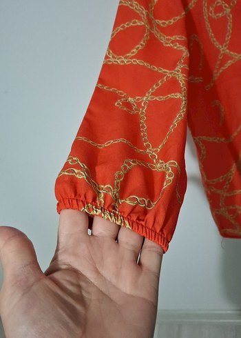 Zincir Desenli narçiçwğiı V Yaka Tunik - Görsel 2