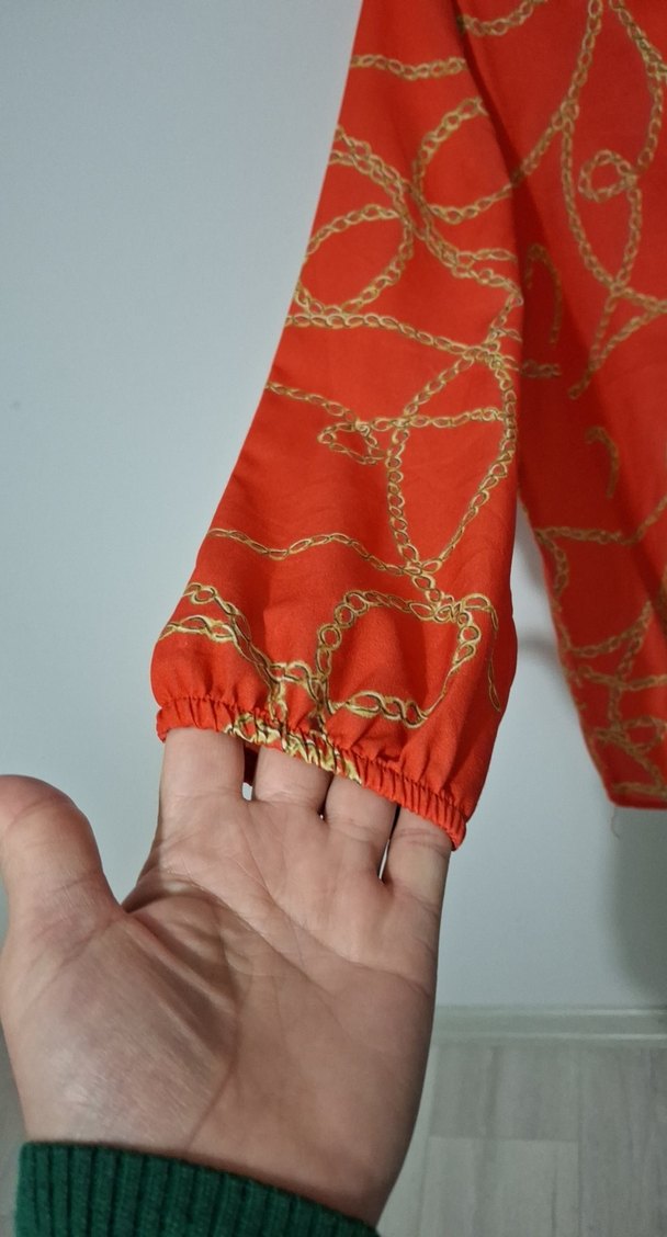 Zincir Desenli narçiçwğiı V Yaka Tunik - Görsel 2