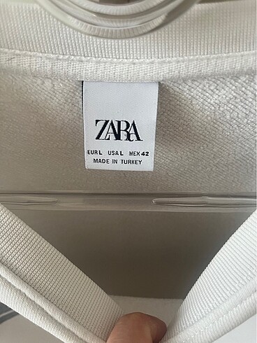 l Beden beyaz Renk Zara erkek sweatshirt