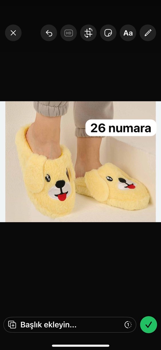 Kız Çocuk Sarı Velcro Panduf 26 Numara - Görsel 2