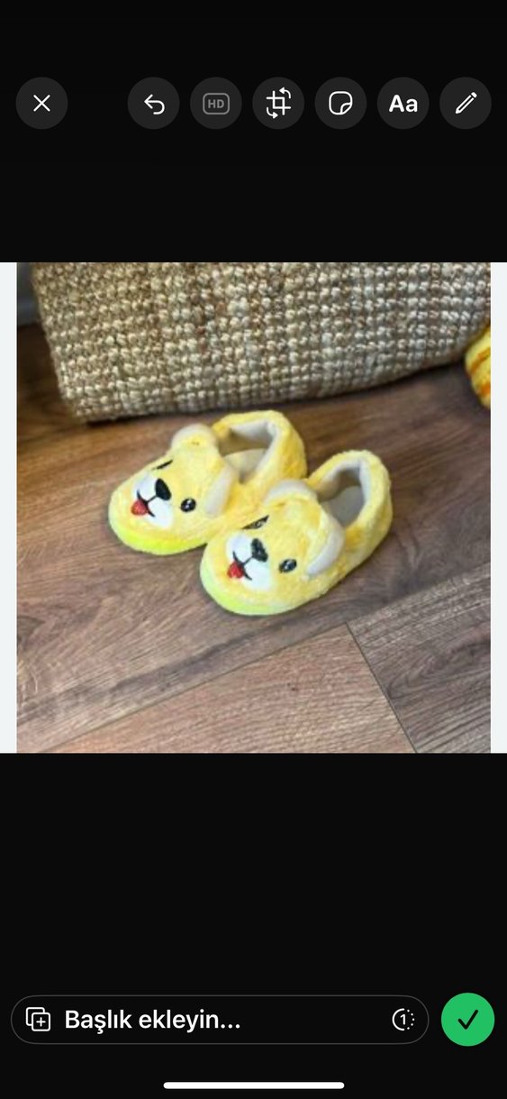 Kız Çocuk Sarı Velcro Panduf 26 Numara - Görsel 3