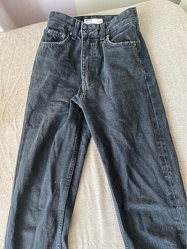 bershka siyah straight jean