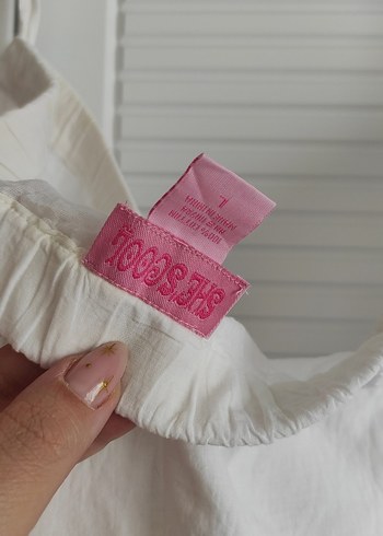 Beyaz Uzun Hamile Keten Etek - Görsel 3