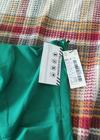 Parlak Yeşil Drapeli Hamile Uzun Etek - Görsel 3