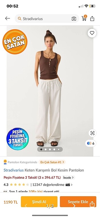Stradivarius beyaz pantolon