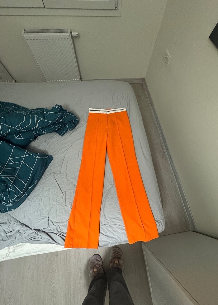 Kumaş Turuncu Pantolon - Görsel 2