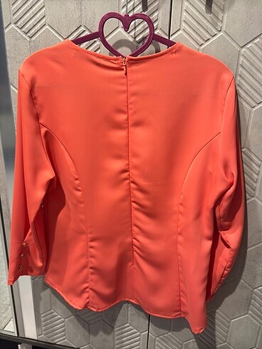 Turuncu Gömlek Payet Detaylı - Görsel 3