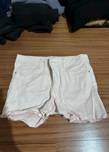 Toz pembe Kadın Midi Denim Şort - Görsel 3