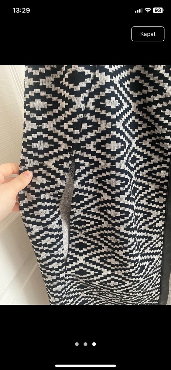 Bohem Gri Desenli Uzun Örgü Hırka - Görsel 3