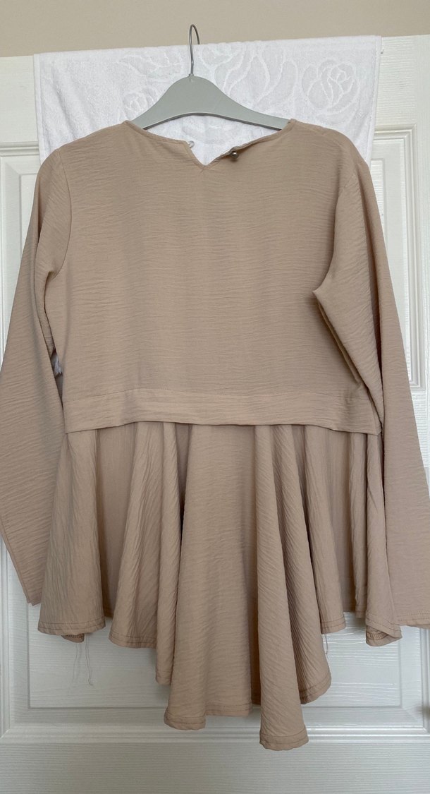 Bej Pilili Midi Kadın Tunik - Görsel 3