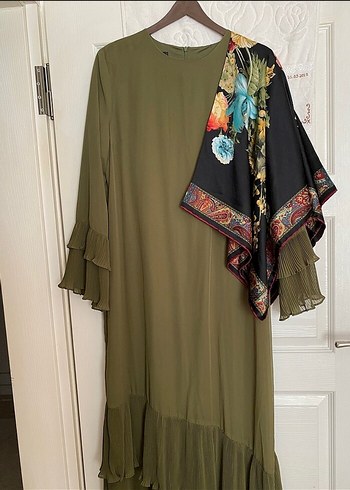 Kadın Haki Uzun Bohem Elbise - Görsel 2