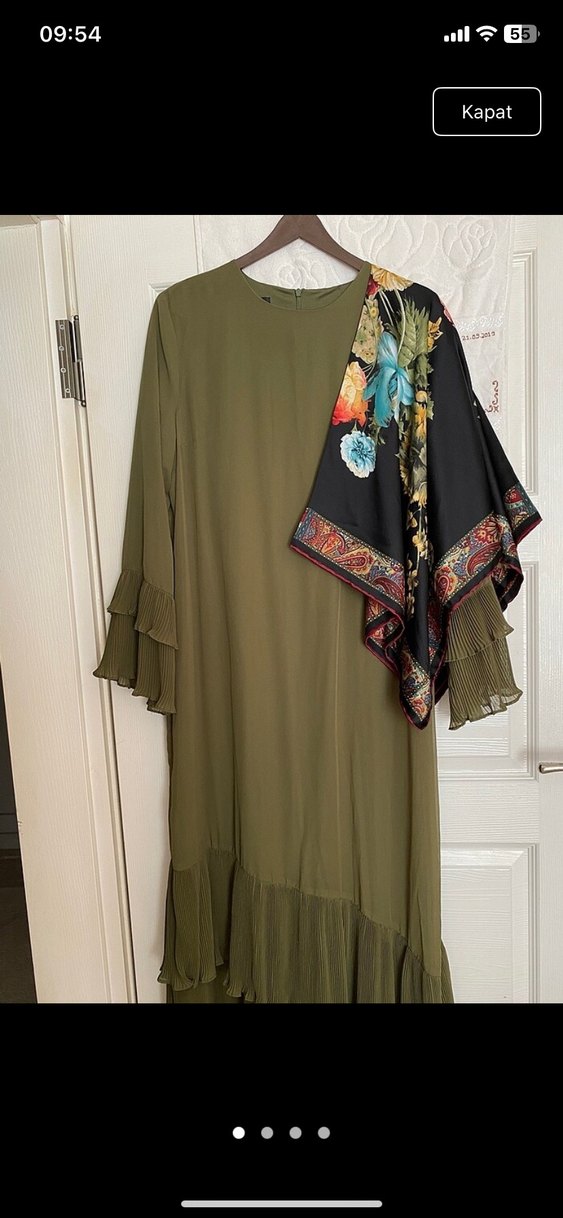 Kadın Haki Uzun Bohem Elbise - Görsel 2