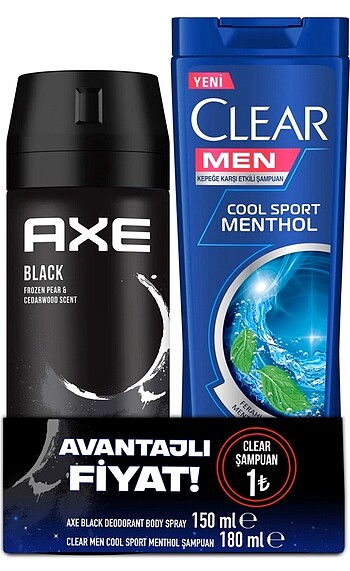 Axe Black Deodorant +Clear Cool Sport Şampuan