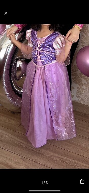6 Yaş Beden Kız çocuk rapunzel kostüm doğum günü