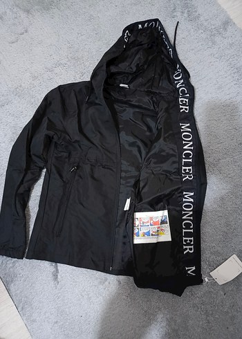 s Beden Moncler İthal Siyah Kapüşonlu Fermuarlı Erkek Mont