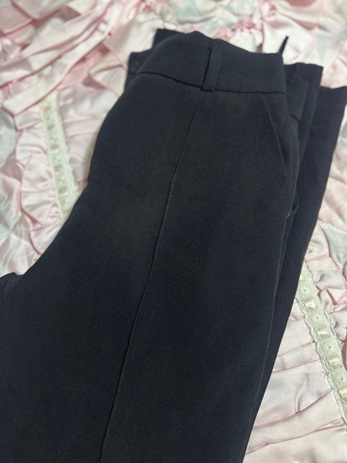 Düğmeli Siyah Kadın Kumaş Pantolon - Görsel 4