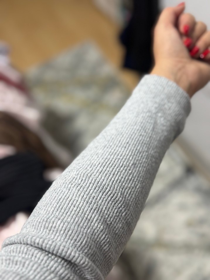 Gri Yüksek Yakalı Fermuarlı Kadın Triko - Görsel 5