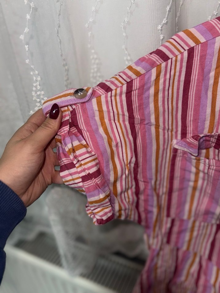 Düğmeli Kısa Kollu Şortlu Tulum - Görsel 3