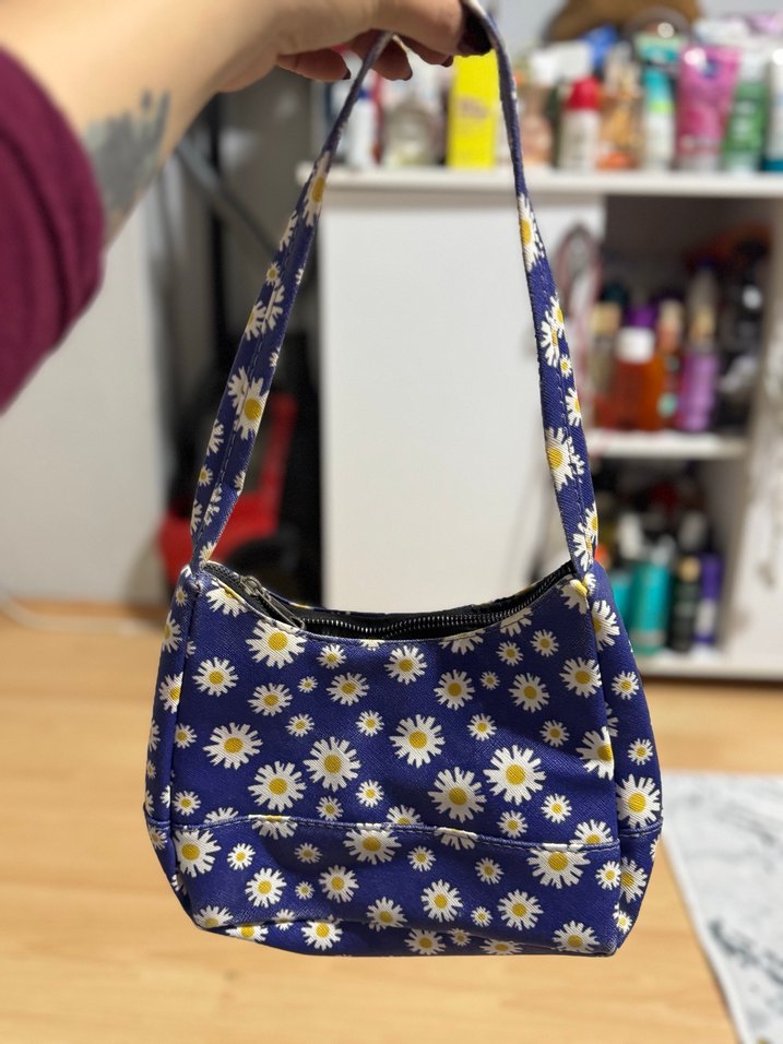 Mavi Baskılı Kadın Omuz Çantası - Görsel 2