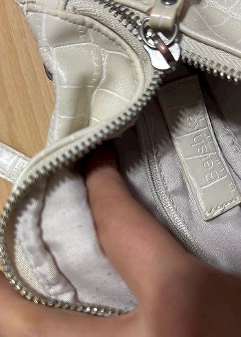 Beyaz Deri Yılan Desenli Bel Çantası - Görsel 5