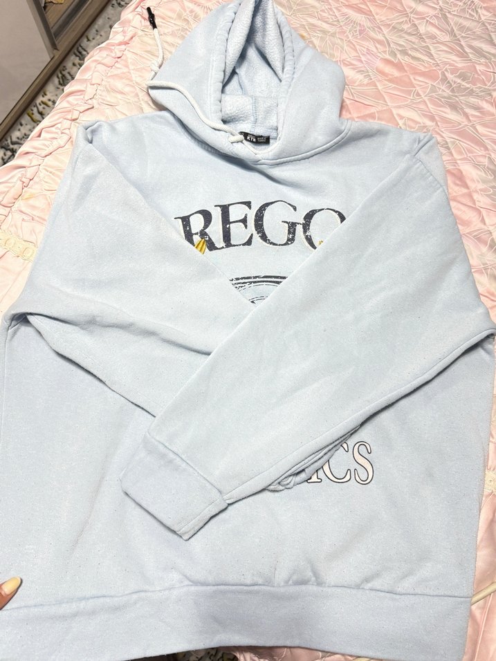 Gri Kapüşonlu Baskılı Kadın Sweatshirt - Görsel 2