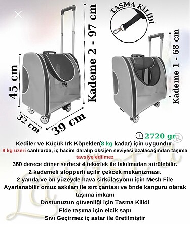 Kedi köpek taşıma çantası