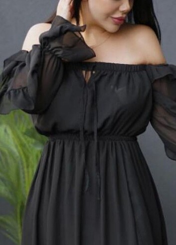Şifon elbise siyah