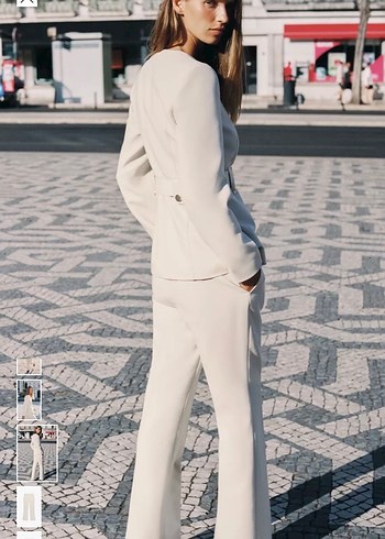 Zara Yüksek Bel Çan Paça Kumaş Pantolon - Görsel 3