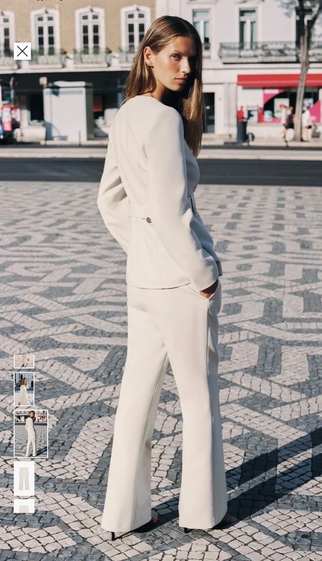 Zara Yüksek Bel Çan Paça Kumaş Pantolon - Görsel 3