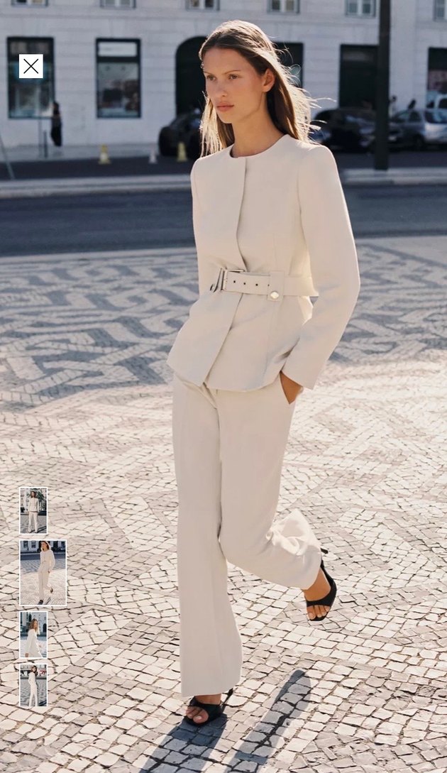 Zara Yüksek Bel Çan Paça Kumaş Pantolon - Görsel 2