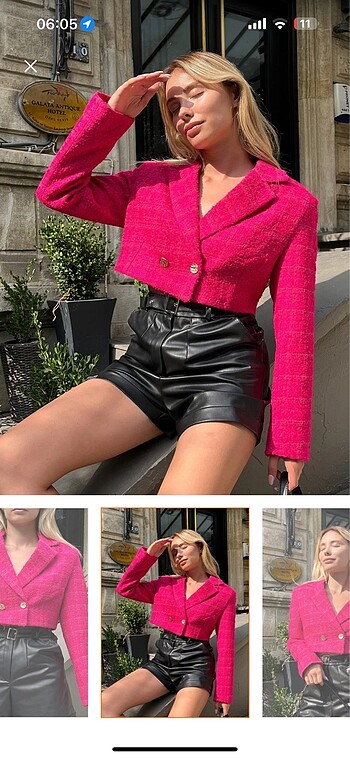 mini tüvit blazer ceket