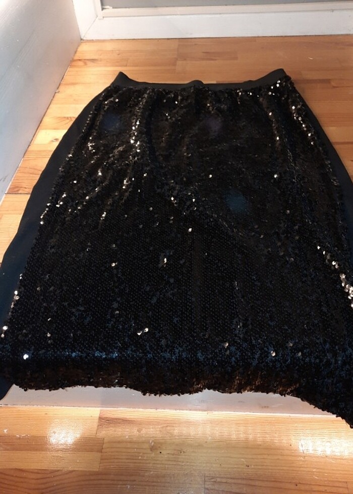 Siyah pull lastikli etek - Görsel 2