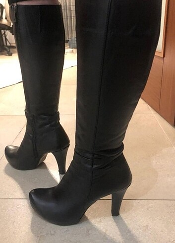 Gerçek deri siyah çizme - Görsel 7