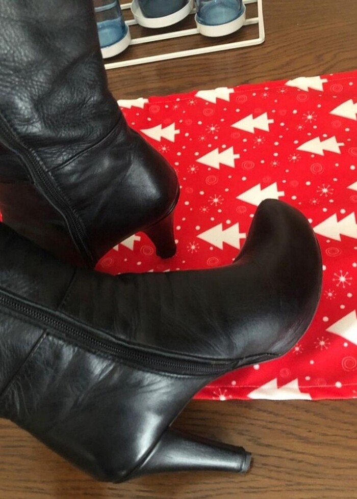 Gerçek deri siyah çizme - Görsel 3