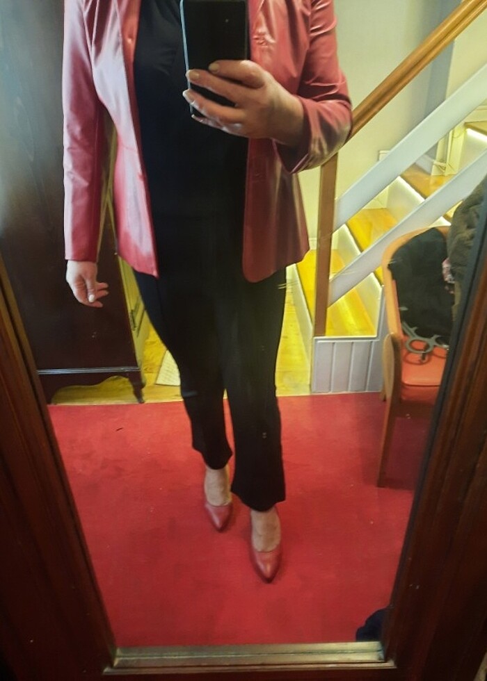 Kırmızı deri ceket por què marka - Görsel 3