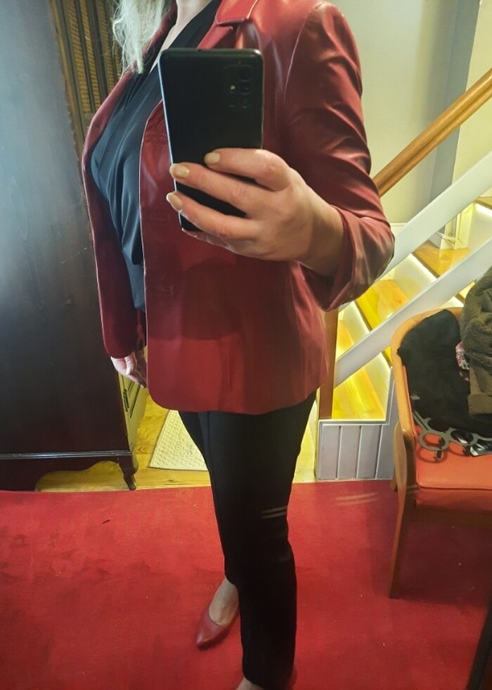 Kırmızı deri ceket por què marka - Görsel 4