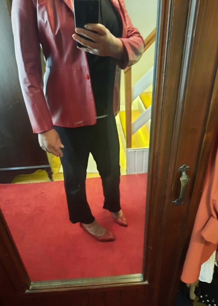 Kırmızı deri ceket por què marka - Görsel 5